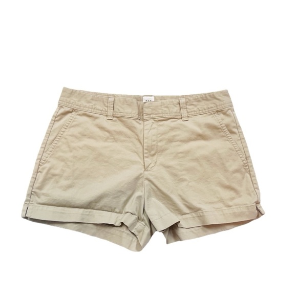 GAP City Shorts Mid Rise 3” Inseam Chino Stretch Pockets Women’s Sz 6 Wicker Tan - Picture 2 of 10